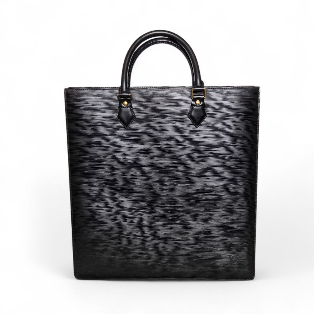 Authentic Louis Vuitton Black Epi Leather Sac Plat